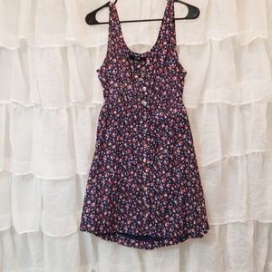Forever 21 Floral Print Open Back Dress